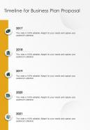Timeline For Business Plan Proposal One Pager Sample Example Document