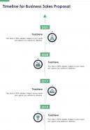 Timeline For Business Sales Proposal One Pager Sample Example Document