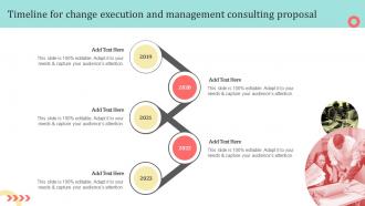Timeline For Change Execution And Management Consulting Proposal