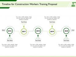 Timeline for construction workers training proposal 2016 to 2020 years ppt powerpoint presentation show
