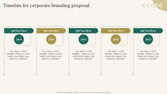 Timeline For Corporate Branding Proposal Ppt Show Background Images