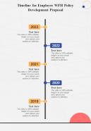 Timeline For Employee WFH Policy Development One Pager Sample Example Document