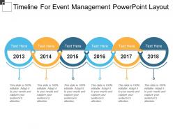 Timeline for event management powerpoint layout