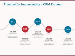 Timeline For Implementing A CRM Proposal Ppt Powerpoint Presentation