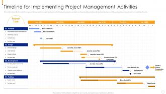 Timeline For Implementing Project Coordinating Different Activities For Better