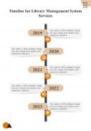 Timeline For Library Management System Services One Pager Sample Example Document