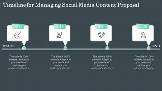 Timeline for managing social media content proposal ppt slides format