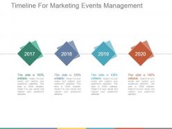 Timeline For Marketing Events Management Presentation Graphics
