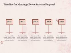 Timeline for marriage event services proposal ppt powerpoint presentation ideas