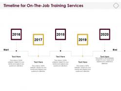 Timeline for on the job training services ppt powerpoint presentation styles