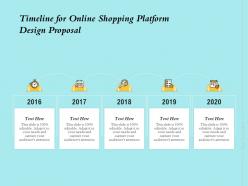 Timeline for online shopping platform design proposal ppt powerpoint presentation outline