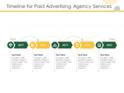 Timeline for paid advertising agency services ppt powerpoint presentation show