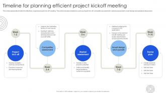 Timeline For Planning Efficient Project Kickoff Meeting