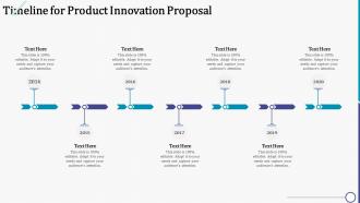 Timeline for product innovation proposal ppt summary graphics download