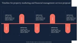 Timeline for property marketing and financial management services proposal ppt infographics