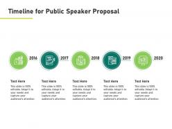 Timeline for public speaker proposal 2016 to 2020 ppt powerpoint presentation styles mockup