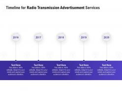 Timeline for radio transmission advertisement services ppt file format ideas