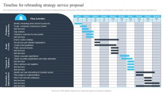 Timeline For Rebranding Strategy Service Proposal Corporate Branding Solutions