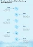 Timeline For Regional Water Rendering Project Proposal One Pager Sample Example Document