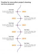 Timeline For Renovation Project Cleaning Services Proposal One Pager Sample Example Document