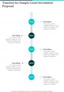 Timeline For Sample Grant Investment Proposal One Pager Sample Example Document