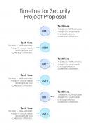 Timeline For Security Project Proposal One Pager Sample Example Document