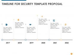 Timeline for security template proposal ppt powerpoint presentation portfolio graphics design