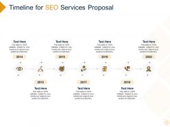 Timeline for seo services proposal ppt powerpoint presentation layouts mockup