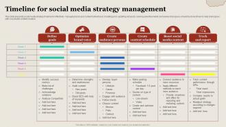 Timeline For Social Media Strategy Management