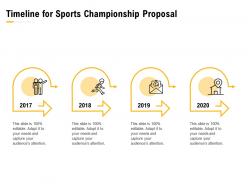 Timeline for sports championship proposal ppt powerpoint presentation examples