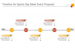 Timeline for sports day meet event proposal ppt powerpoint presentation infographics