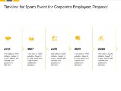 Timeline for sports event for corporate employees proposal ppt slide show