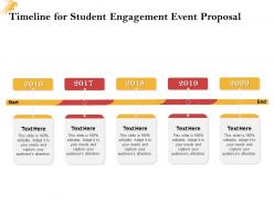 Timeline for student engagement event proposal ppt powerpoint presentation show