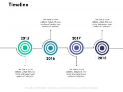 Timeline four year process ppt powerpoint presentation outline designs download