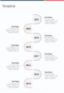 Timeline Investment Advisory One Pager Sample Example Document