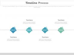 Timeline linear process with years powerpoint slides