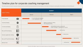 Timeline Plan For Corporate Coaching Management