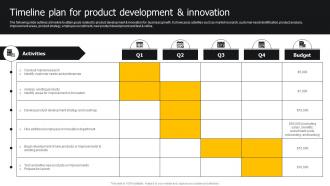 Timeline Plan For Product Development And Innovation Developing Strategies For Business Growth
