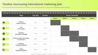 Timeline Showcasing International Marketing Plan Guide For International Marketing Management