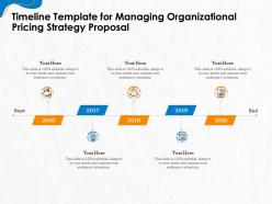 Timeline template for managing organizational pricing strategy proposal ppt file slides