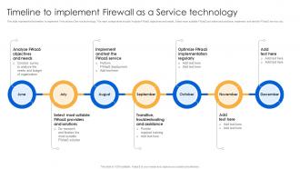 Timeline To Implement Firewall As A Service Technology Firewall Virtualization