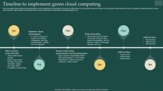 Timeline To Implement Green Cloud Computing Carbon Free Computing