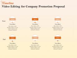 Timeline video editing for company promotion proposal ppt file formats