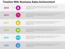 Timeline With Business Sales Achievement Flat Powerpoint Design