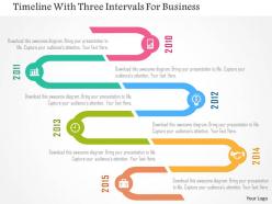 Timeline with three intervals for business flat powerpoint design