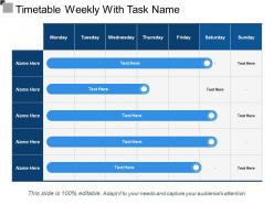 Timetable weekly with task name