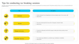Tips For Conducting Ice Breaking Sessions