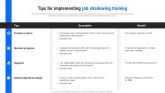 Tips For Implementing Job Shadowing Training