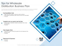 Tips for wholesale distribution business plan