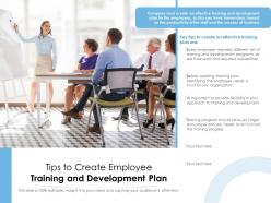 Tips to create employee training and development plan